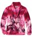 Mädchen-Fleecejacke mit All-Over-Print in Fuchsia