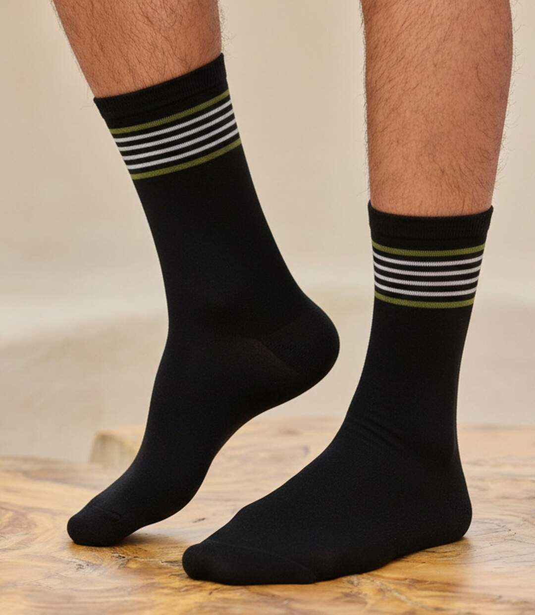 Lot de 4 Paires de Chausettes Rayées-4