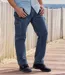 Le Jean Taille Semi-Elastiquée Cargo Stretch Bleu Clair-2