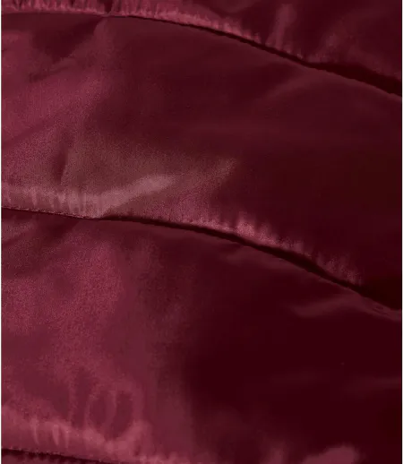 Burgundy Padded Jacket with Faux-Fur Hood