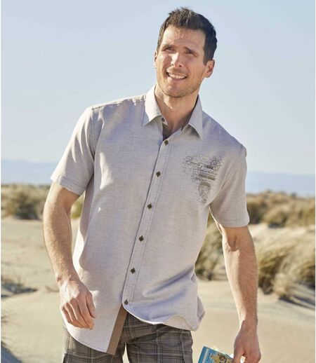 Men's Exploration Slub Cotton Shirt - Ecru