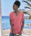 Women's Pink Ruffle Sleeve T-Shirt Atlas For Men