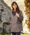 Women's Brown Asymmetrical Faux Suede Jacket Atlas For Men
