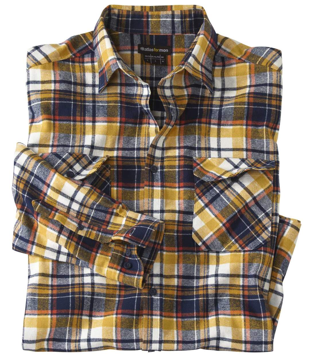 Men's Ochre Checked Flannel Shirt 