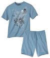 Men's Blue Tropical Print Pajama Set Atlas For Men