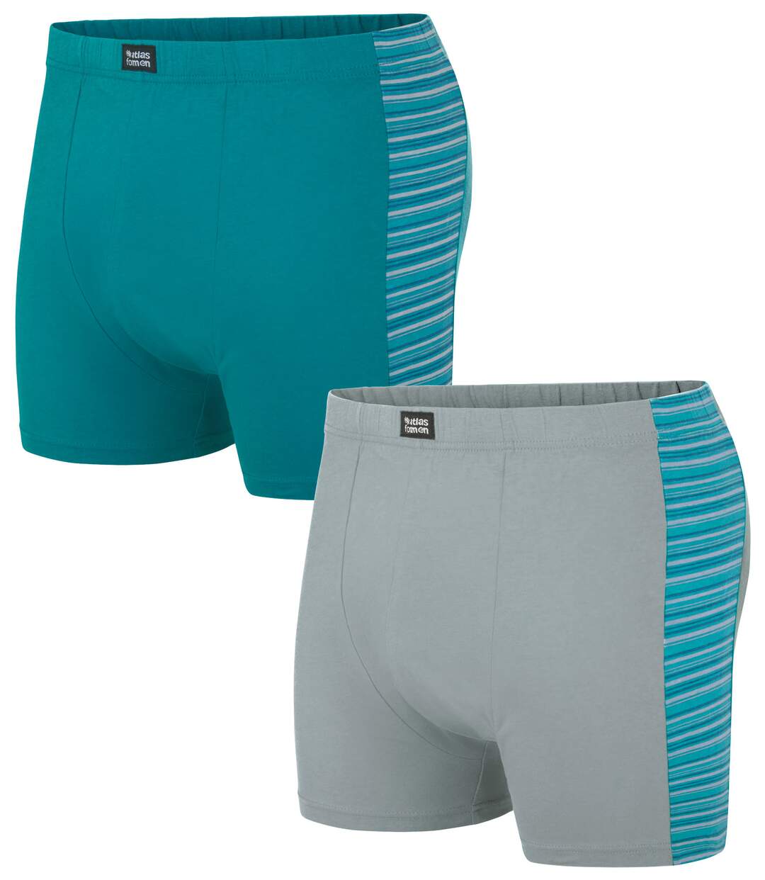 Pack of 2 Men's Patterned Boxer Shorts - Turquoise Grey-1