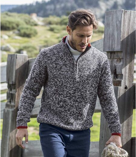 Men's Stylish Navy Knitted Sweater