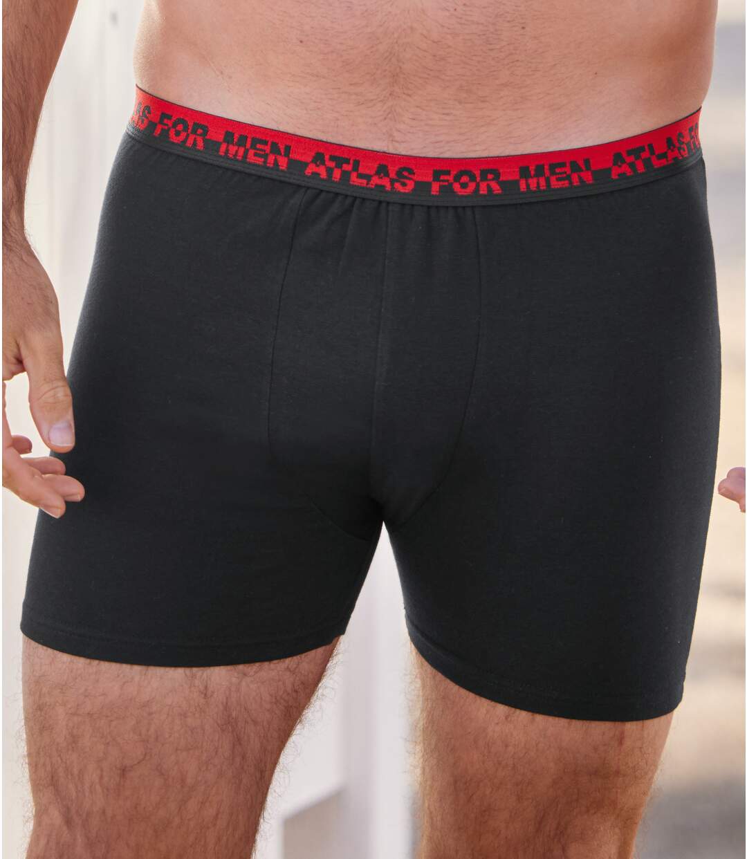 Men's Pack of 6 Black Stretch Boxer Shorts 