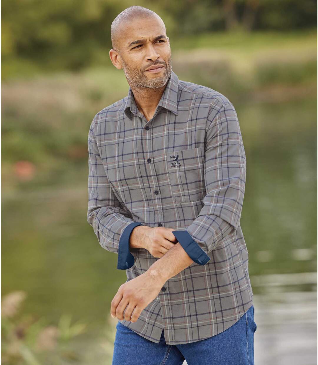 Men's Grey Checked Shirt-2