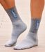 Pack of 4 Pairs of Men's Sports Socks - Black White Mottled  Grey
