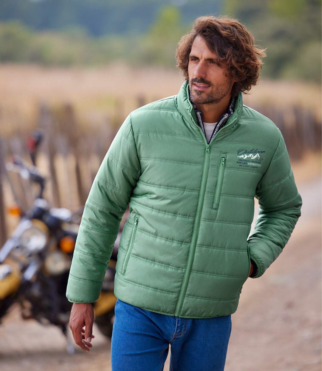 Men's Green Padded Water-Repellent Jacket