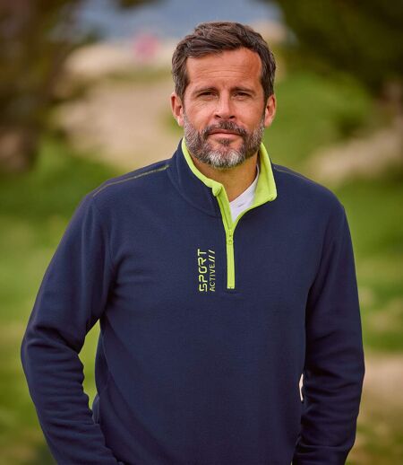 Pack of 2 Men's Sporty Microfleece Jumpers - Grey Navy