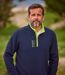 Pack of 2 Men's Sporty Microfleece Jumpers - Grey Navy-4