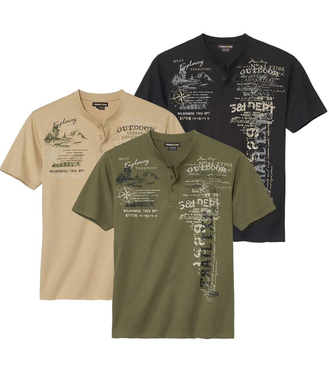 Le Lot de 3 Tee-Shirts Col Exploration-1