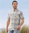 Men's Gray Checked Shirt Atlas For Men