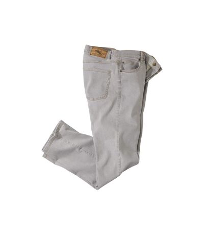 Šedé strečové džínsy rovného střihu Regular