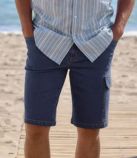 Bermuda Cargo en Jean Stretch Léger