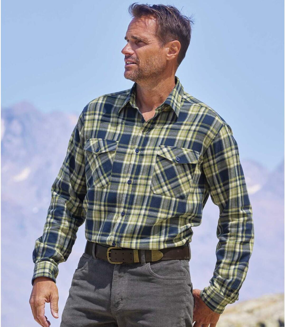 Kostkovaná flanelová košile Yellowstone Atlas For Men