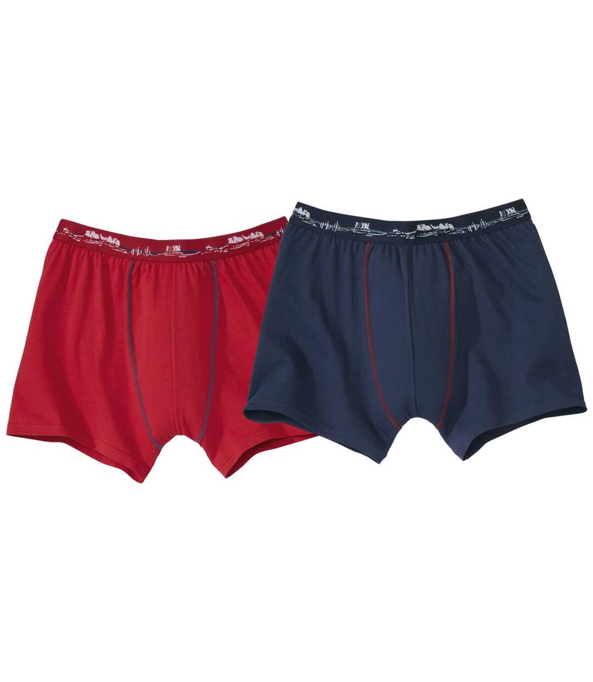 Pack of 2 Men's Navy Red Boxer Shorts  Atlas For Men