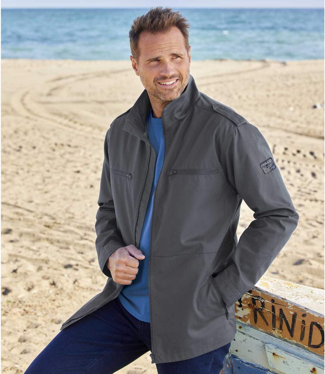 Men's Grey Safari Jacket  Atlas For Men