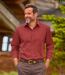 La Chemise Popeline Rouge à Micro-Motifs-1