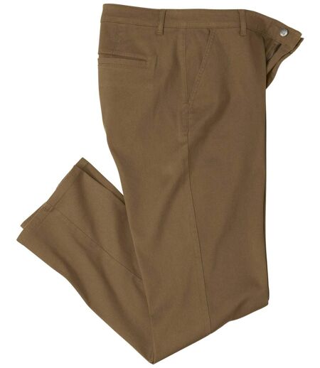 Men's Brown Twill Chino Trousers