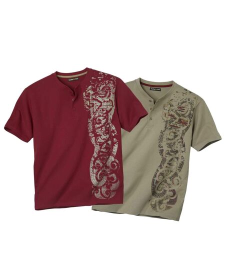 Set van 2 Maori T-shirts met Tunesische hals