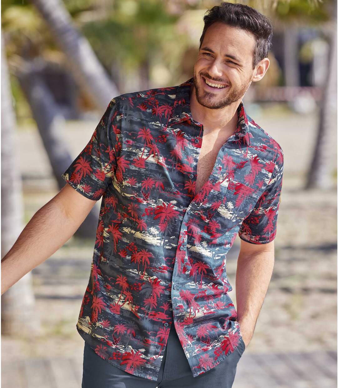 Hawajska koszula z popeliny Sunset Atlas For Men