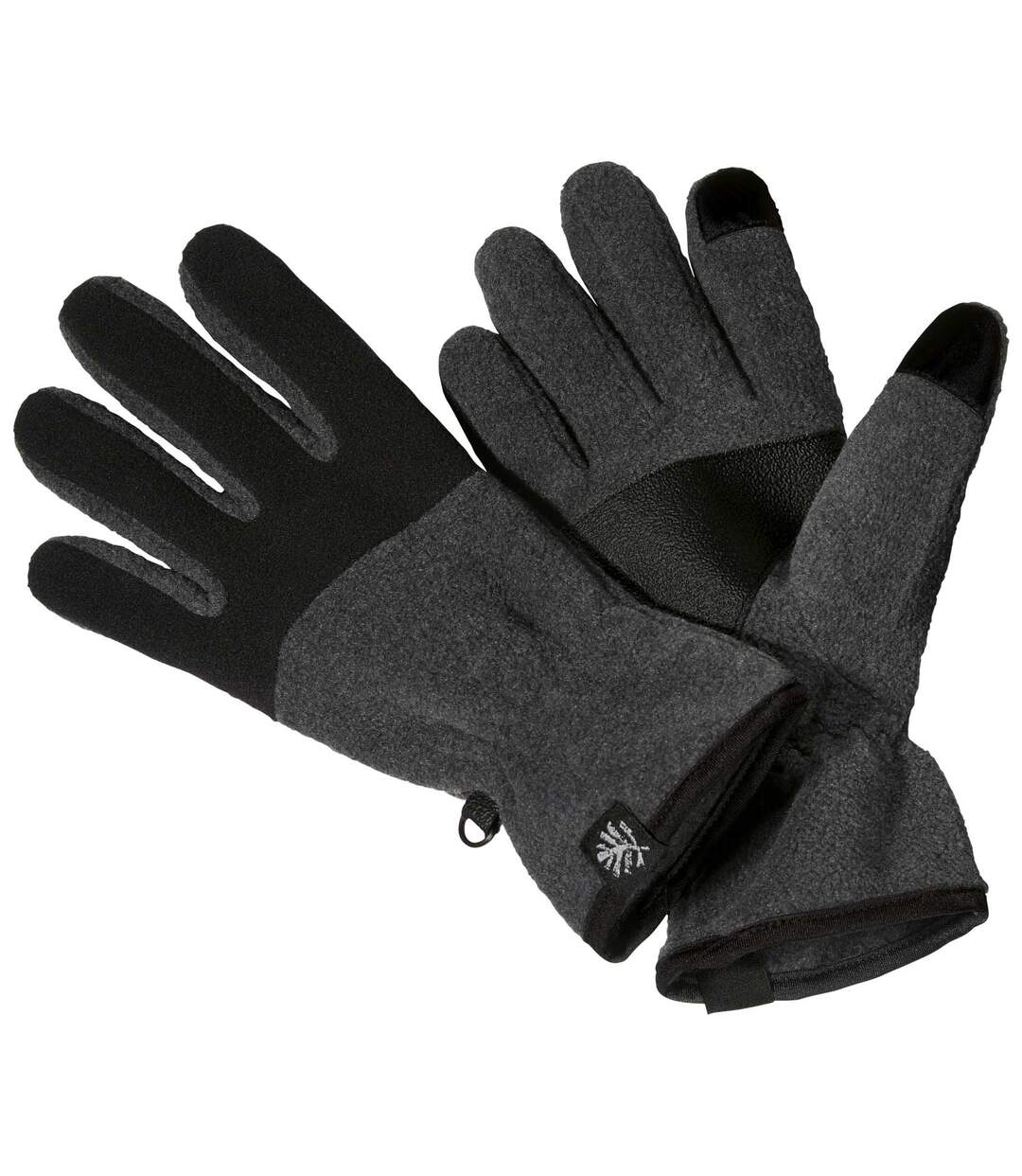 Men's Fleece Touchscreen Gloves - Gray Black Atlas For Men
