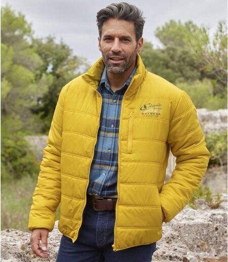 Gewatteerde outdoor jas in het geel 