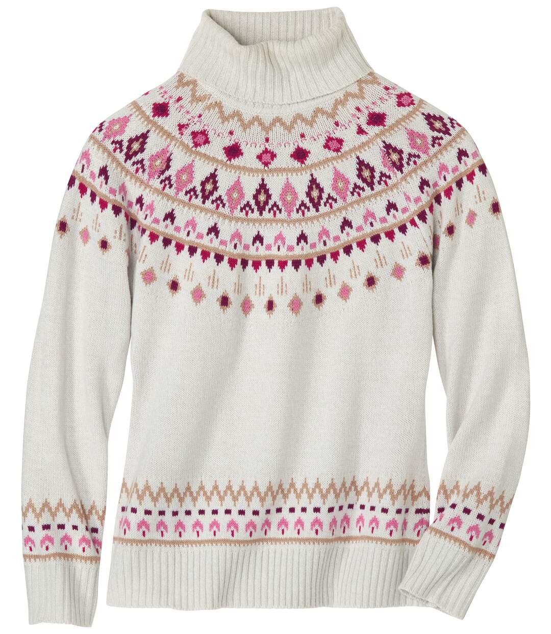 Pull Tricot Mouliné Col Roulé-3