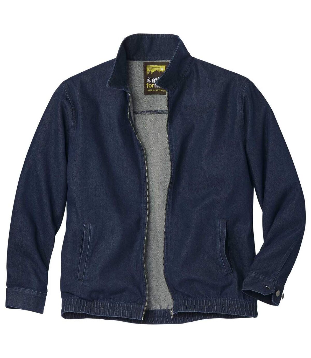 Men's Zipup Denim Jacket Dark Blue Atlas For Men