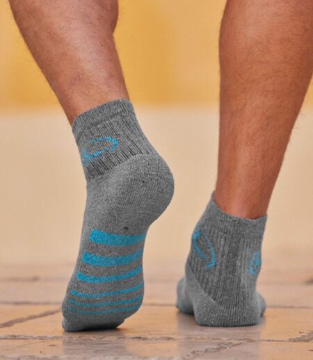 Pack of 4 Pairs of Men's Sports Socks - Navy Black Gray 