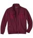 Men's Burgundy Brushed Fleece Jacket - Full Zip