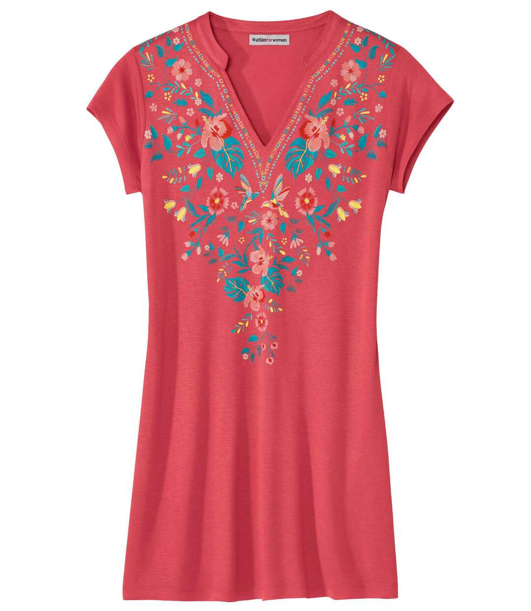 Women's Longline T-Shirt - Coral