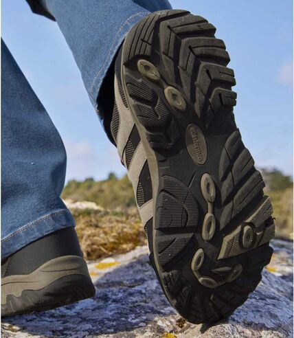 Men's Water-Repellent Walking Shoes - Taupe Black 