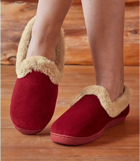 Women's Velour and Faux-Fur Slippers