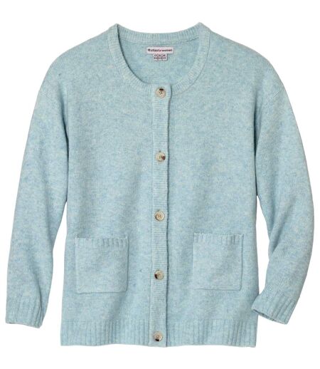 Le Gilet Tricot Col Rond Bleu Ciel