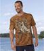 Men's Brown Tiger Print T-Shirt 