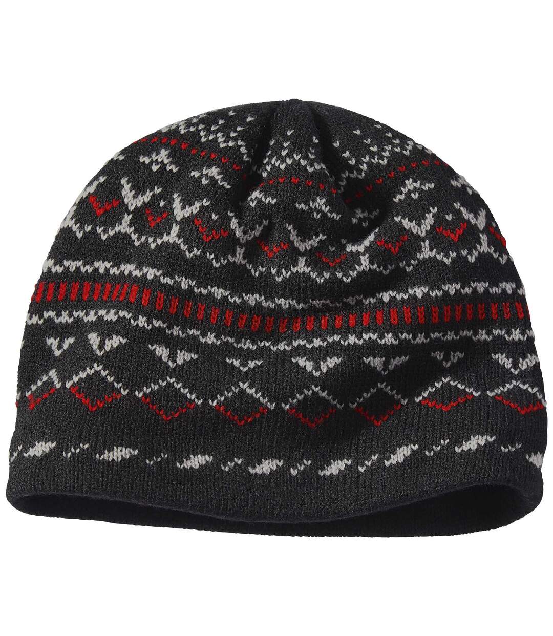 Tuque noire en tricot doublée polaire homme-1