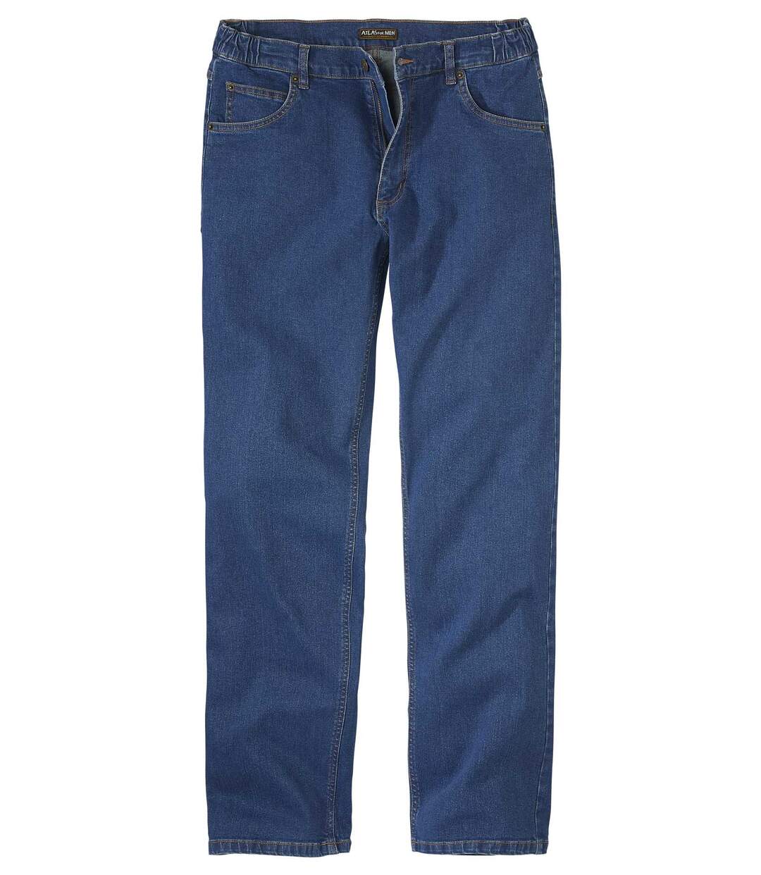 Men's Blue Semi-Elasticated Waist Jeans-2