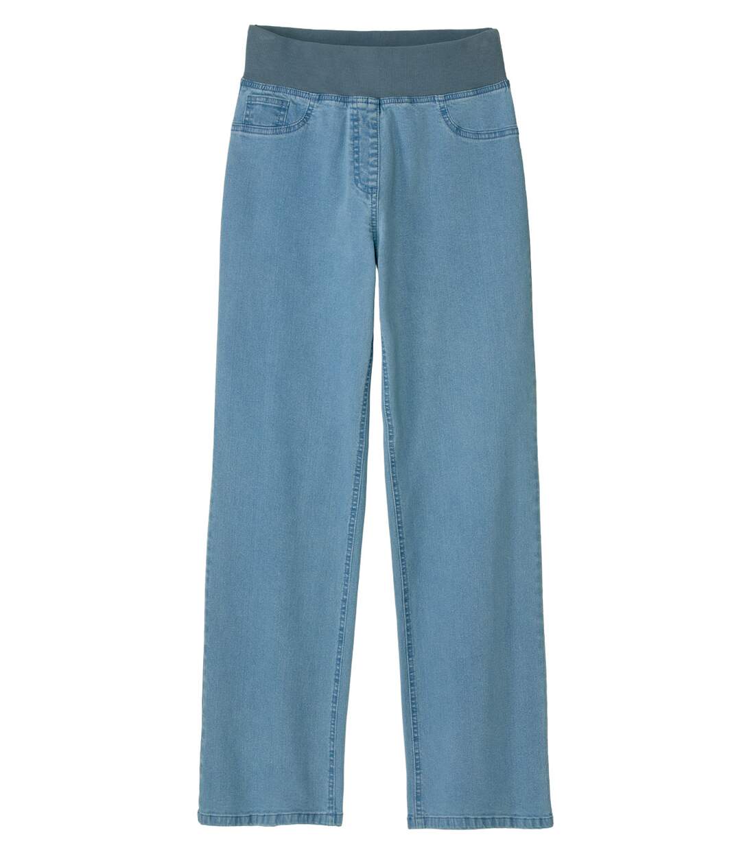 Le Jean Stretch Taille Haute avec Ceinture Elastiquée-5