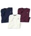 Pack of 3 Men's V-Neck T-Shirts - Navy Burgundy Off-White