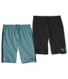 Pack of 2 Men's Active Shorts - Green Black Atlas For Men