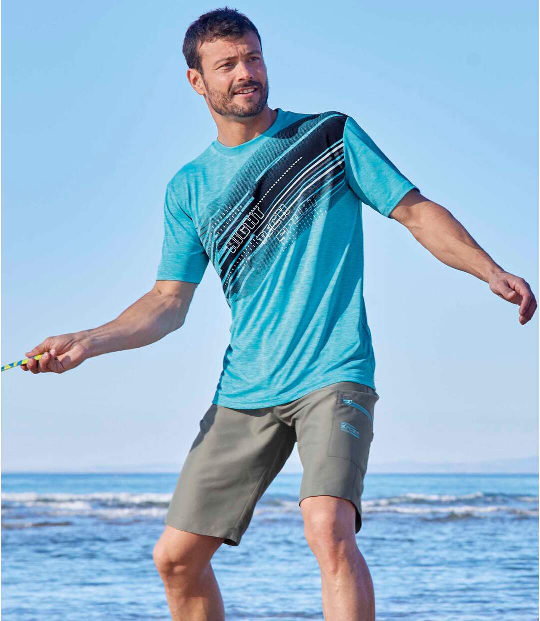 Men's Microfibre Cargo Shorts - Grey Atlas For Men