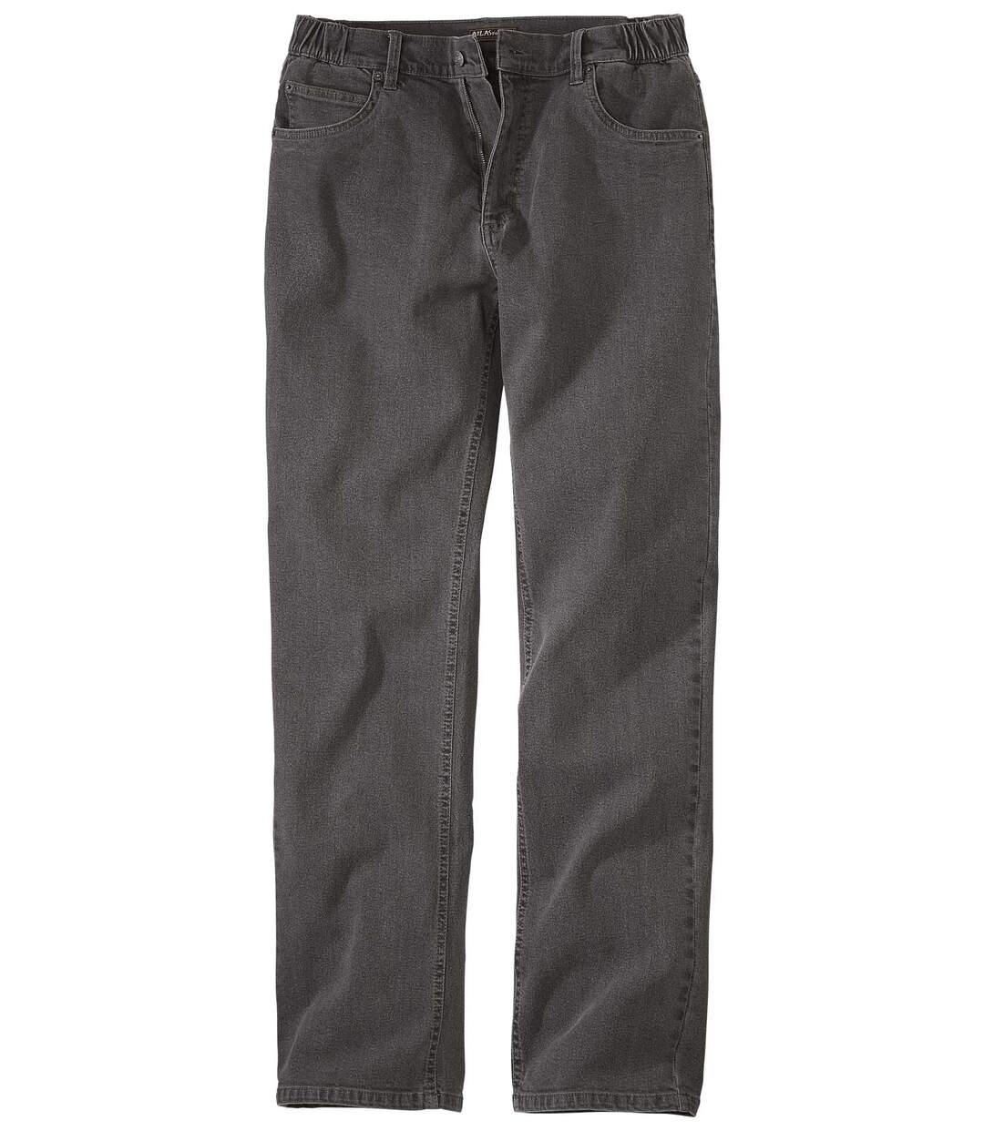 Men's Grey Semi-Elasticated Waist Jeans-2