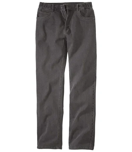 Men's Grey Semi-Elasticated Waist Jeans