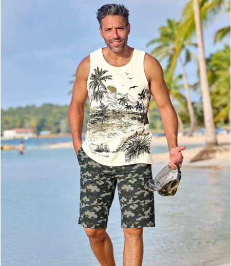 Men's Camouflage Print Cargo Shorts 