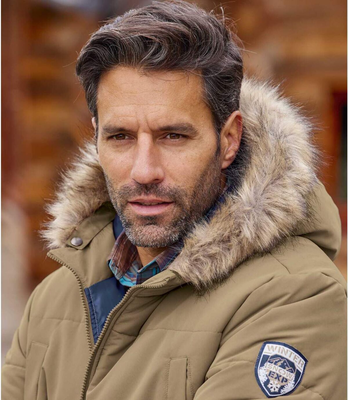 Men's Taupe Multipocket Hooded Parka - Water-Repellent Atlas For Men