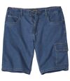 Men's Stretch Denim Cargo Shorts - Light Blue Atlas For Men